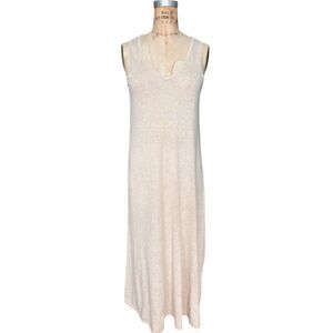 OYSHO Beige Knit Sleeveless V-Neck Dress Size M